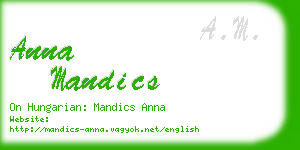 anna mandics business card